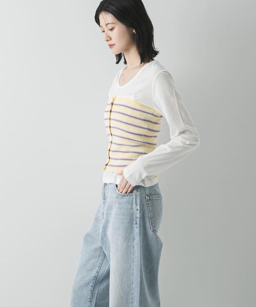 URBAN RESEARCH（アーバンリサーチ）の「マルチボーダーニットビスチェ（ニット/セーター・レディース・イエロー系その他/レッド系その他/ブルー系その他・FREE）」の6枚目の写真