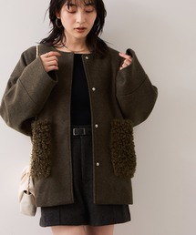 VIS | 【WEB限定】ボアポケットノーカラーコート(その他アウター)