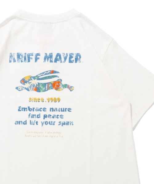 KRIFF MAYER Lady's Collection(クリフメイヤーレディースコレクション)の「【汗染み防止・撥水】ウェットプロテクトゆるT(ラビット)(Tシャツ/カットソー・レディース・チャコール/マスタード/ネイビー/カラフル/オフホワイト/グレー/ブルー・MEDIUM/LARGE)」の3枚目の写真