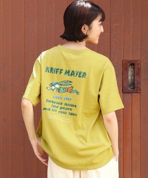 KRIFF MAYER Lady's Collection(クリフメイヤーレディースコレクション)の「【汗染み防止・撥水】ウェットプロテクトゆるT(ラビット)(Tシャツ/カットソー・レディース・チャコール/マスタード/ネイビー/カラフル/オフホワイト/グレー/ブルー・MEDIUM/LARGE)」の7枚目の写真