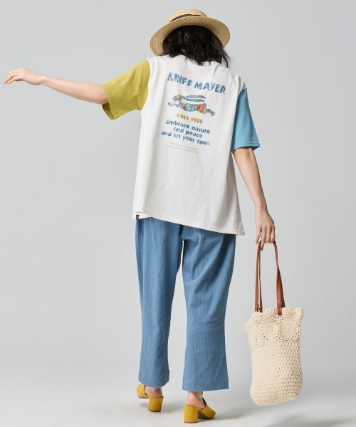 KRIFF MAYER Lady's Collection(クリフメイヤーレディースコレクション)の「【汗染み防止・撥水】ウェットプロテクトゆるT(ラビット)(Tシャツ/カットソー・レディース・チャコール/マスタード/ネイビー/カラフル/オフホワイト/グレー/ブルー・MEDIUM/LARGE)」の22枚目の写真