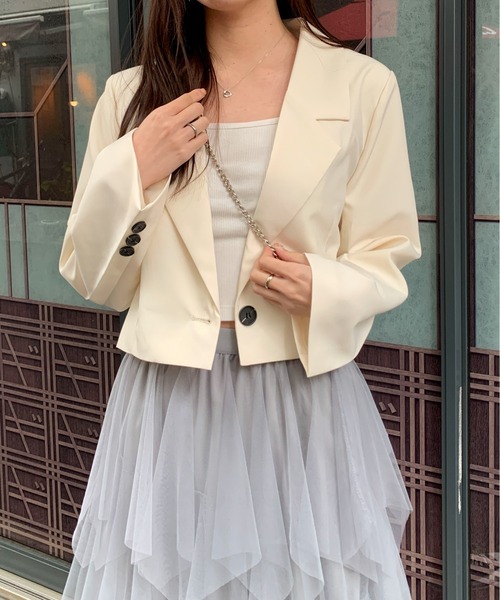 セール】【26年春夏新作】クロップドショート丈シングルテーラード