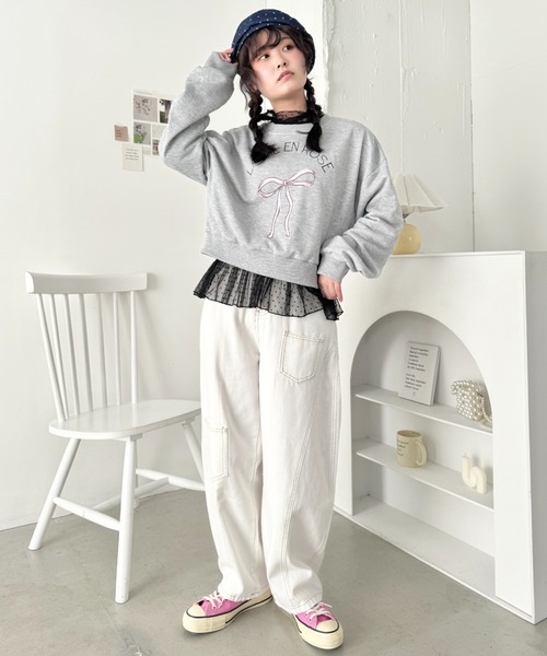 SOLLON.(ソルロン)の「ドットチュールフリルハイネックトップス(Tシャツ/カットソー・レディース・ホワイト/アイボリー/ブラック・FREE)」の9枚目の写真