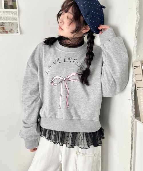 SOLLON.(ソルロン)の「ドットチュールフリルハイネックトップス(Tシャツ/カットソー・レディース・ホワイト/アイボリー/ブラック・FREE)」の5枚目の写真