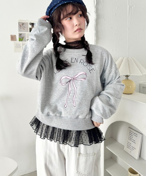 SOLLON.(ソルロン)の「ドットチュールフリルハイネックトップス(Tシャツ/カットソー・レディース・ホワイト/アイボリー/ブラック・FREE)」の4枚目の写真