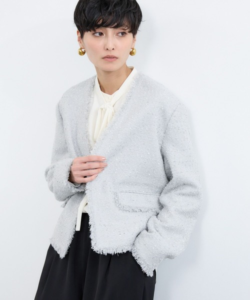 BARNYARDSTORM / フラッグヤーンツイードジャケット（ノーカラー