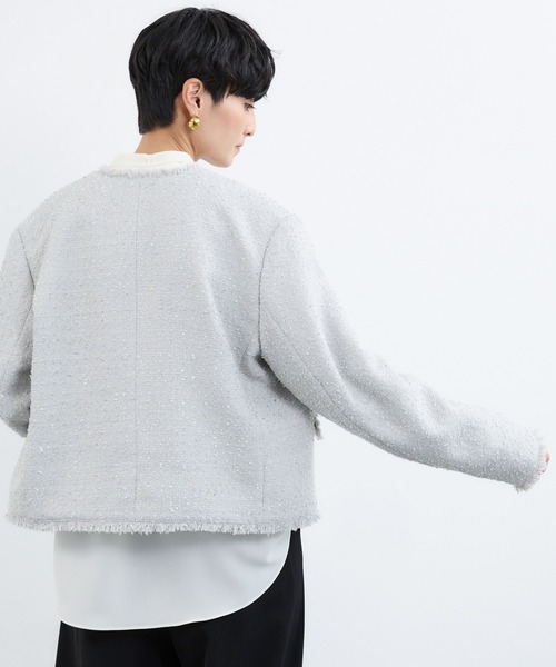 BARNYARDSTORM / フラッグヤーンツイードジャケット（ノーカラー