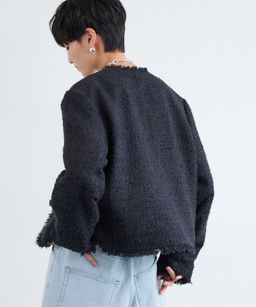 BARNYARDSTORM / フラッグヤーンツイードジャケット（ノーカラー