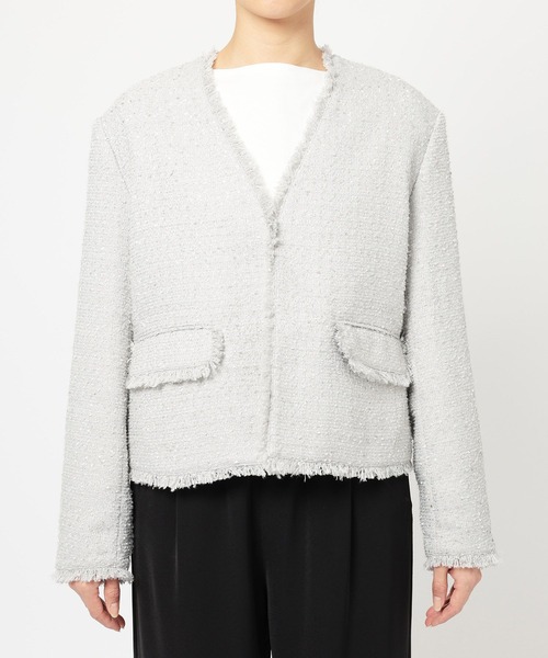 BARNYARDSTORM / フラッグヤーンツイードジャケット（ノーカラー