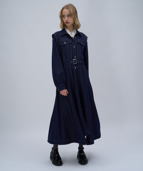 HARE（ハレ）の「フロッキーチャイナシアーカットソー(HARE)（Tシャツ/カットソー・レディース・ブルー/ブラック/ホワイト・FREE）」の7枚目の写真