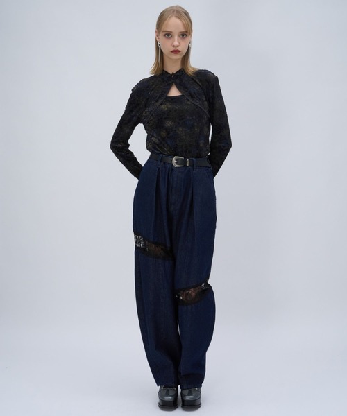 HARE（ハレ）の「フロッキーチャイナシアーカットソー(HARE)（Tシャツ/カットソー・レディース・ブルー/ブラック/ホワイト・FREE）」の8枚目の写真