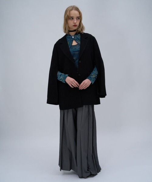 HARE（ハレ）の「フロッキーチャイナシアーカットソー(HARE)（Tシャツ/カットソー・レディース・ブルー/ブラック/ホワイト・FREE）」の9枚目の写真