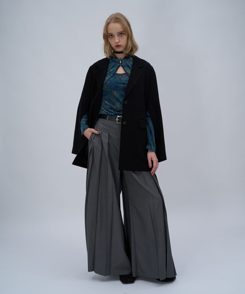 HARE（ハレ）の「フロッキーチャイナシアーカットソー(HARE)（Tシャツ/カットソー・レディース・ブルー/ブラック/ホワイト・FREE）」の11枚目の写真