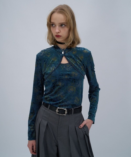 HARE（ハレ）の「フロッキーチャイナシアーカットソー(HARE)（Tシャツ/カットソー・レディース・ブルー/ブラック/ホワイト・FREE）」の22枚目の写真