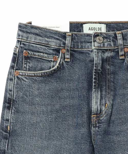 AGOLDE(エーゴールドイー)の「AGOLDE / HARPER ストレートデニムパンツ(デニムパンツ・レディース・ブルー・23/24/25)」の4枚目の写真
