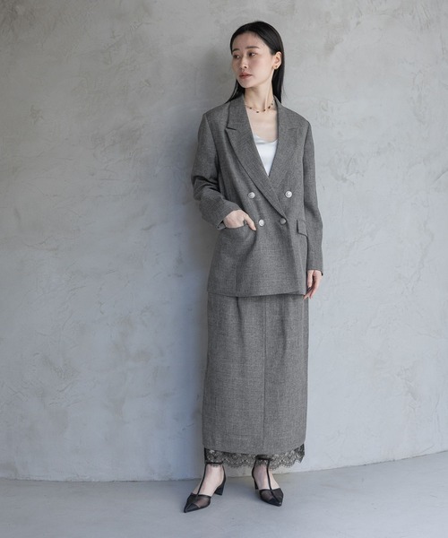 A part by(アパートバイ)の「LNTレースツキストレートスカート(スカート・レディース・ブラック系その他2/ネイビー/ベージュ・SMALL/MEDIUM)」の5枚目の写真