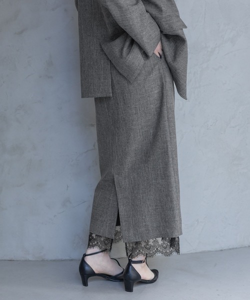 A part by(アパートバイ)の「LNTレースツキストレートスカート(スカート・レディース・ブラック系その他2/ネイビー/ベージュ・SMALL/MEDIUM)」の8枚目の写真