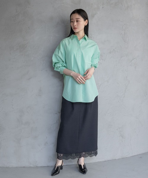 A part by(アパートバイ)の「LNTレースツキストレートスカート(スカート・レディース・ブラック系その他2/ネイビー/ベージュ・SMALL/MEDIUM)」の10枚目の写真