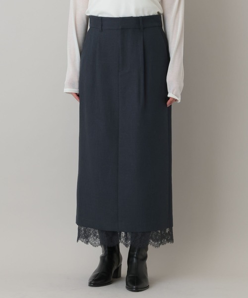 A part by(アパートバイ)の「LNTレースツキストレートスカート(スカート・レディース・ブラック系その他2/ネイビー/ベージュ・SMALL/MEDIUM)」の13枚目の写真