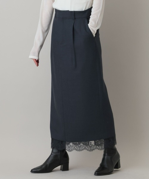 A part by(アパートバイ)の「LNTレースツキストレートスカート(スカート・レディース・ブラック系その他2/ネイビー/ベージュ・SMALL/MEDIUM)」の14枚目の写真