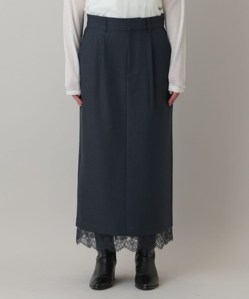 A part by(アパートバイ)の「LNTレースツキストレートスカート(スカート・レディース・ブラック系その他2/ネイビー/ベージュ・SMALL/MEDIUM)」の17枚目の写真