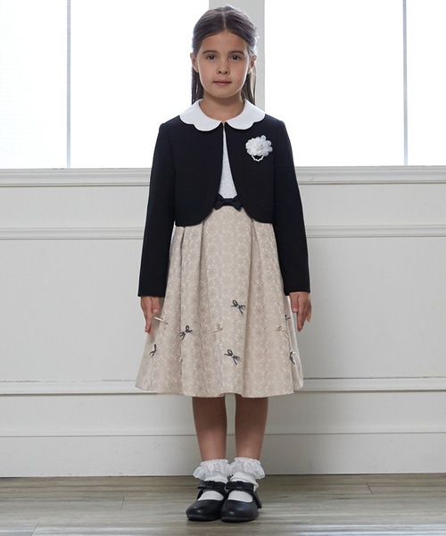 フォーマル】ジャガードリボンOP+衿つきJKセット（スーツセット