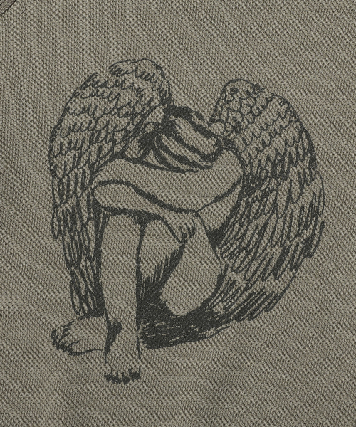 NICE GHOST CLUB(ナイスゴーストクラブ)の「CRYING ANGEL WAFFLE L/S TEE_BEIGE(NG2EFUT556A)(Tシャツ/カットソー・レディース・その他・S/M/L)」の4枚目の写真