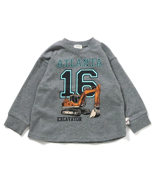 F.O.KIDS(エフオーキッズ)の「働く車ナンバリングTシャツ(Tシャツ/カットソー・キッズ・グレー/アイボリー/レッド・80/90/100/110/120/130/140)」の1枚目の写真