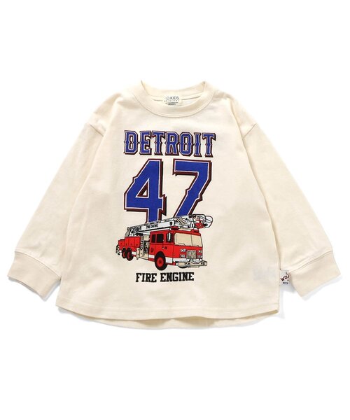 F.O.KIDS(エフオーキッズ)の「働く車ナンバリングTシャツ(Tシャツ/カットソー・キッズ・グレー/アイボリー/レッド・80/90/100/110/120/130/140)」の2枚目の写真