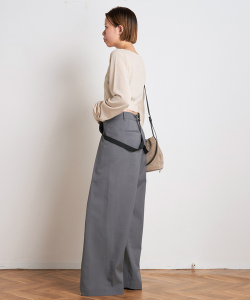 PROVOKE (プロヴォーク)の「【PROVOKE/プロヴォーク】suspenders tuck pants(スラックス・レディース・ブラック/チャコールグレー・36/38)」の6枚目の写真