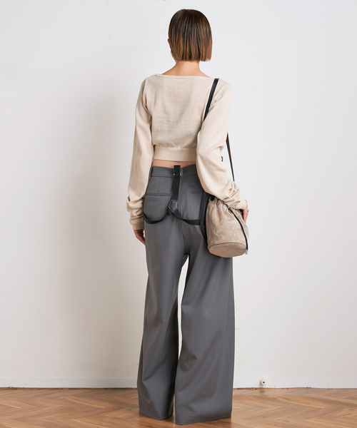 PROVOKE (プロヴォーク)の「【PROVOKE/プロヴォーク】suspenders tuck pants(スラックス・レディース・ブラック/チャコールグレー・36/38)」の7枚目の写真