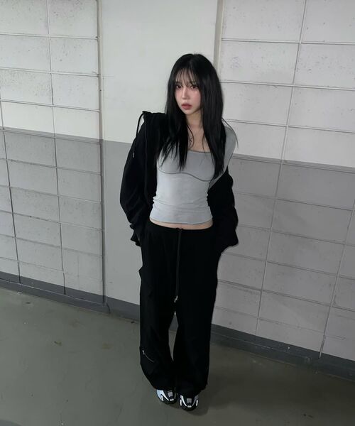 FDR(エフディーアール)の「Slant Pleats Multi Cargo Sweat Pants M.Gray(スウェットパンツ・レディース・ヘザーグレー・LARGE/SMALL)」の12枚目の写真