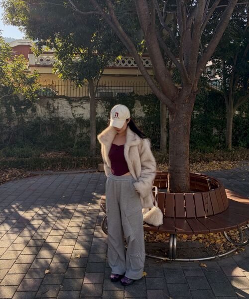 FDR(エフディーアール)の「Slant Pleats Multi Cargo Sweat Pants M.Gray(スウェットパンツ・レディース・ヘザーグレー・LARGE/SMALL)」の6枚目の写真