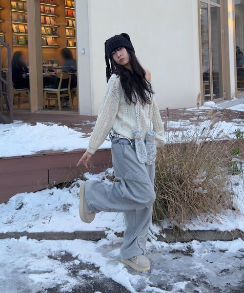 FDR(エフディーアール)の「Slant Pleats Multi Cargo Sweat Pants M.Gray(スウェットパンツ・レディース・ヘザーグレー・LARGE/SMALL)」の8枚目の写真