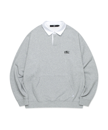 OVAL COLLAR SWEATSHIRT heather gray