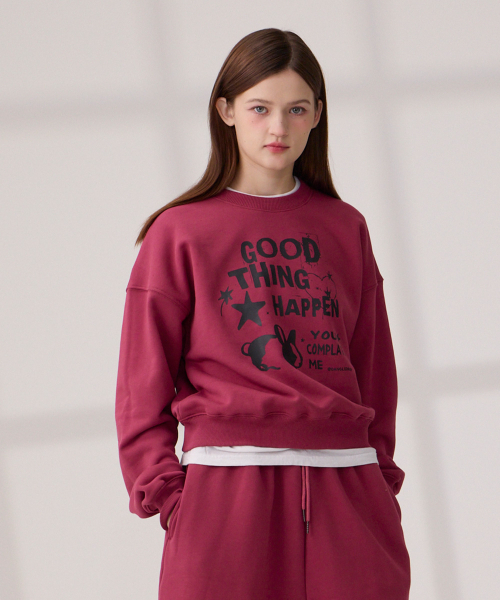 DANGLEDROP(ダングルドロップ)の「DGDP GOOD THING クロップマンツーマンピンク(スウェット・レディース・その他・M/S)」の3枚目の写真