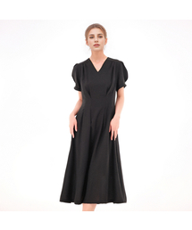 ACUD（アクド）の「V neck Linen Dress _Black（ワンピース）」