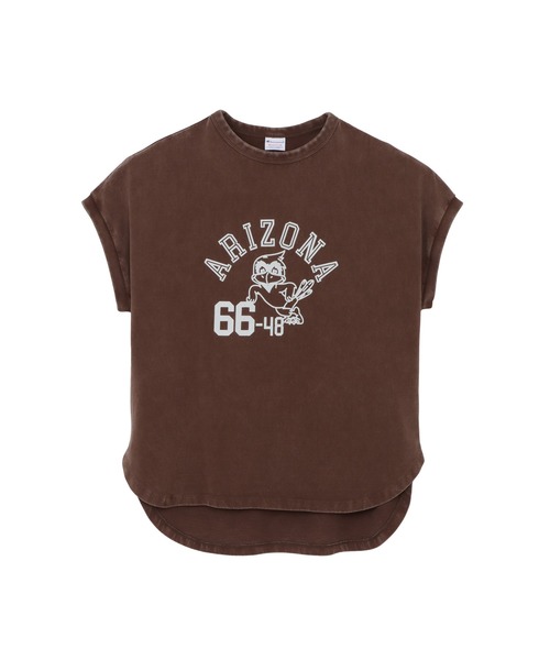 Champion(チャンピオン)の「【Champion/チャンピオン】レディース フレンチスリーブシャツ(Tシャツ/カットソー・レディース・ダークブラウン/グリーン系その他5/ブラック系その他/ロイヤルブルー・LARGE/MEDIUM)」の3枚目の写真