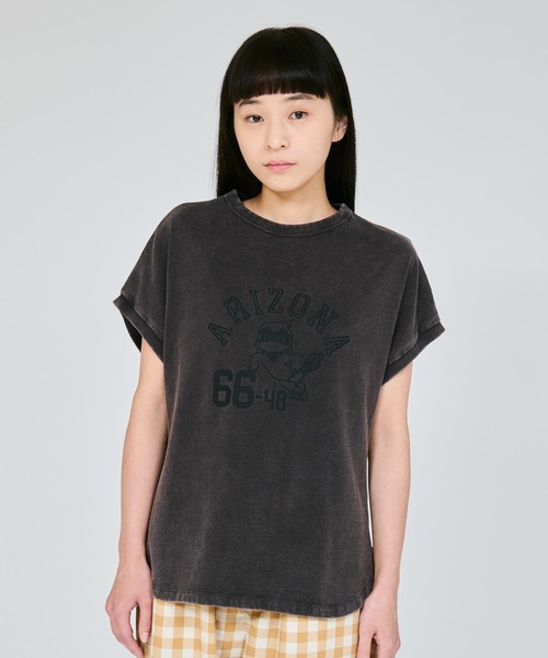 Champion(チャンピオン)の「【Champion/チャンピオン】レディース フレンチスリーブシャツ(Tシャツ/カットソー・レディース・ダークブラウン/グリーン系その他5/ブラック系その他/ロイヤルブルー・LARGE/MEDIUM)」の1枚目の写真