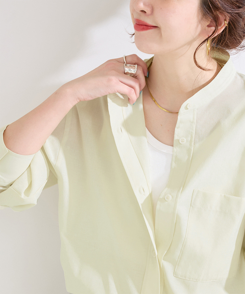 B.C STOCK(ベーセーストック)の「手洗い可 / インナードッキングバルーンシャツ(シャツ/ブラウス・レディース・イエロー/キャメル/ブラック・FREE)」の21枚目の写真