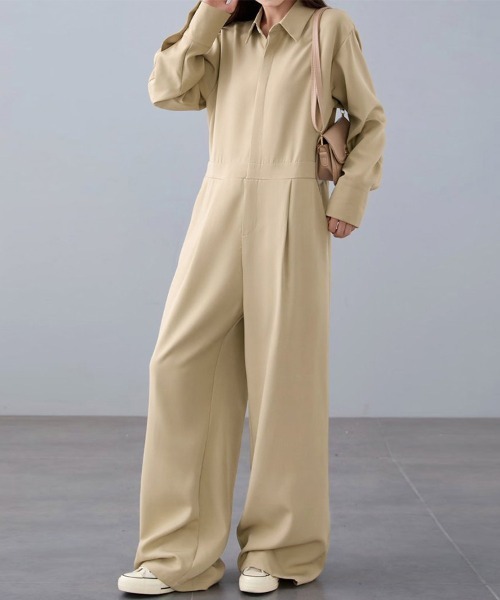 セール】シャツデザインジャンプスーツ（サロペット/オーバーオール