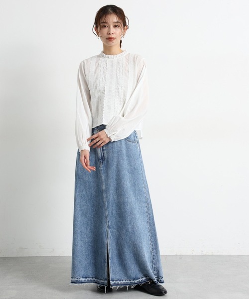 studio CLIP（スタディオクリップ）の「フロントレースブラウス（シャツ/ブラウス・レディース・ベージュ/ホワイト/スモーク・MEDIUM/LARGE）」の6枚目の写真