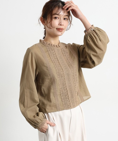 studio CLIP（スタディオクリップ）の「フロントレースブラウス（シャツ/ブラウス・レディース・ベージュ/ホワイト/スモーク・MEDIUM/LARGE）」の16枚目の写真
