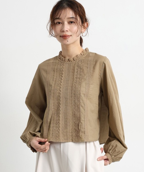 studio CLIP（スタディオクリップ）の「フロントレースブラウス（シャツ/ブラウス・レディース・ベージュ/ホワイト/スモーク・MEDIUM/LARGE）」の17枚目の写真