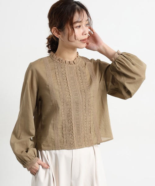 studio CLIP（スタディオクリップ）の「フロントレースブラウス（シャツ/ブラウス・レディース・ベージュ/ホワイト/スモーク・MEDIUM/LARGE）」の18枚目の写真
