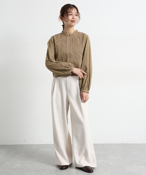 studio CLIP（スタディオクリップ）の「フロントレースブラウス（シャツ/ブラウス・レディース・ベージュ/ホワイト/スモーク・MEDIUM/LARGE）」の19枚目の写真