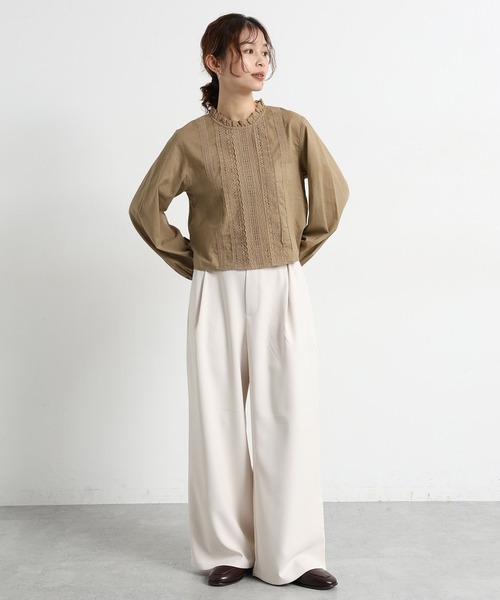 studio CLIP（スタディオクリップ）の「フロントレースブラウス（シャツ/ブラウス・レディース・ベージュ/ホワイト/スモーク・MEDIUM/LARGE）」の20枚目の写真