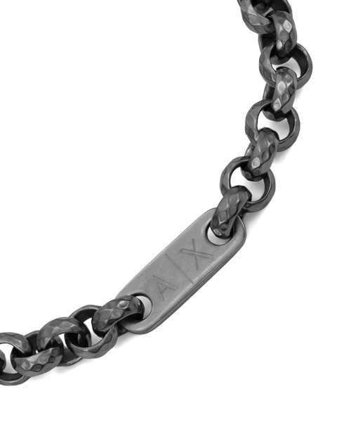 ARMANI EXCHANGE（アルマーニエクスチェンジ）の「アルマーニ・エクスチェンジ アクセサリー メンズ ブレスレット ガンメタル AXG0174040（ブレスレット・メンズ・チャコールグレー・FREE）」の2枚目の写真