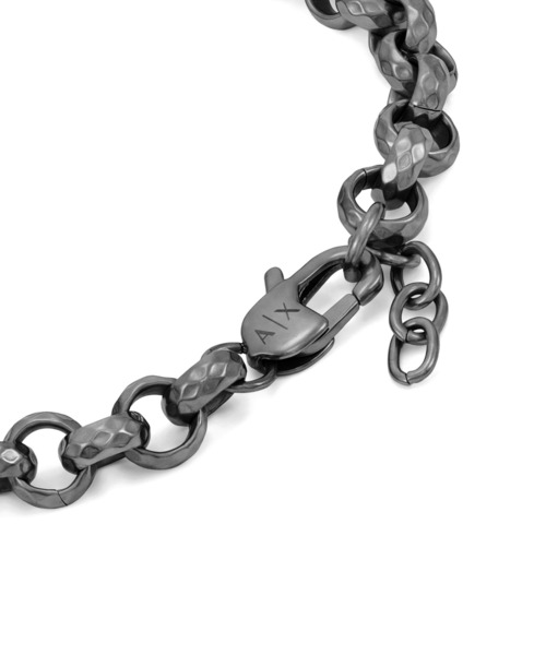 ARMANI EXCHANGE（アルマーニエクスチェンジ）の「アルマーニ・エクスチェンジ アクセサリー メンズ ブレスレット ガンメタル AXG0174040（ブレスレット・メンズ・チャコールグレー・FREE）」の3枚目の写真