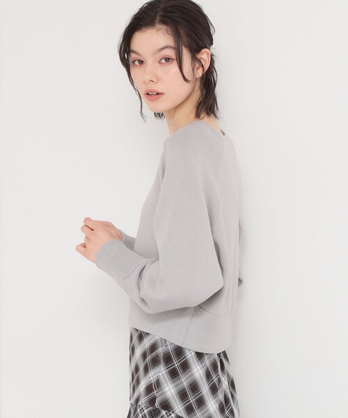 THE SHOP TK （ザ ショップ ティーケー ）の「【着丈が選べる】スウェットライクラメジャカードニット（ニット/セーター・レディース・ピンク/アイボリー/アイボリー系/グレー系/グレー/ピンク系1・99）」の10枚目の写真